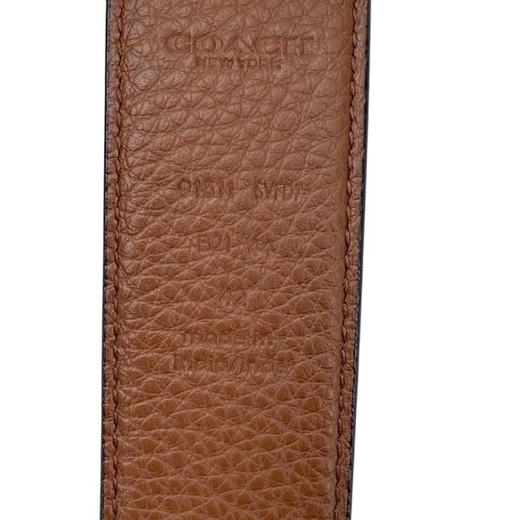 NWT COACH 91311 Harness Buckle Cut to Size Belt, Men’s Size 42 MM Black/Brown - Picture 6 of 16